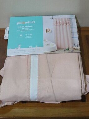 Pillowfort Pink Ruffle Kids' Blackout Window Curtain (1) Panel Size 42"W x 84" L